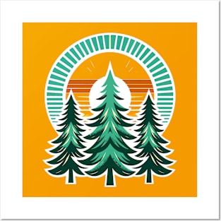 Pine tree forest Posters and Art